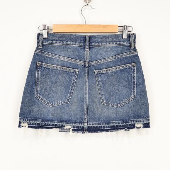 Madewell Postage Stamp Denim Mini Skirt Croswell Wash Size 24 NWT - Picture 6 of 7